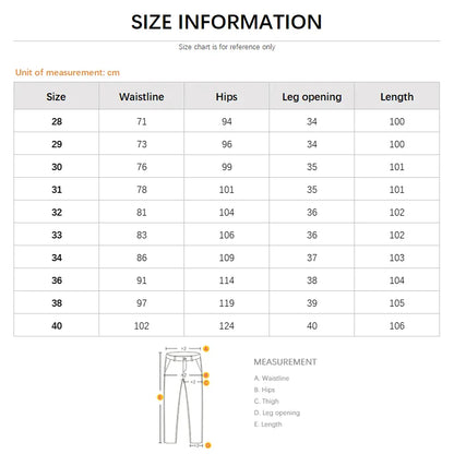 Men's Straight Leg Jeans Slim Fit Stretch Comfort Denim Pants Korean Casual Fashion Minimalist Business Male Daily Trousers