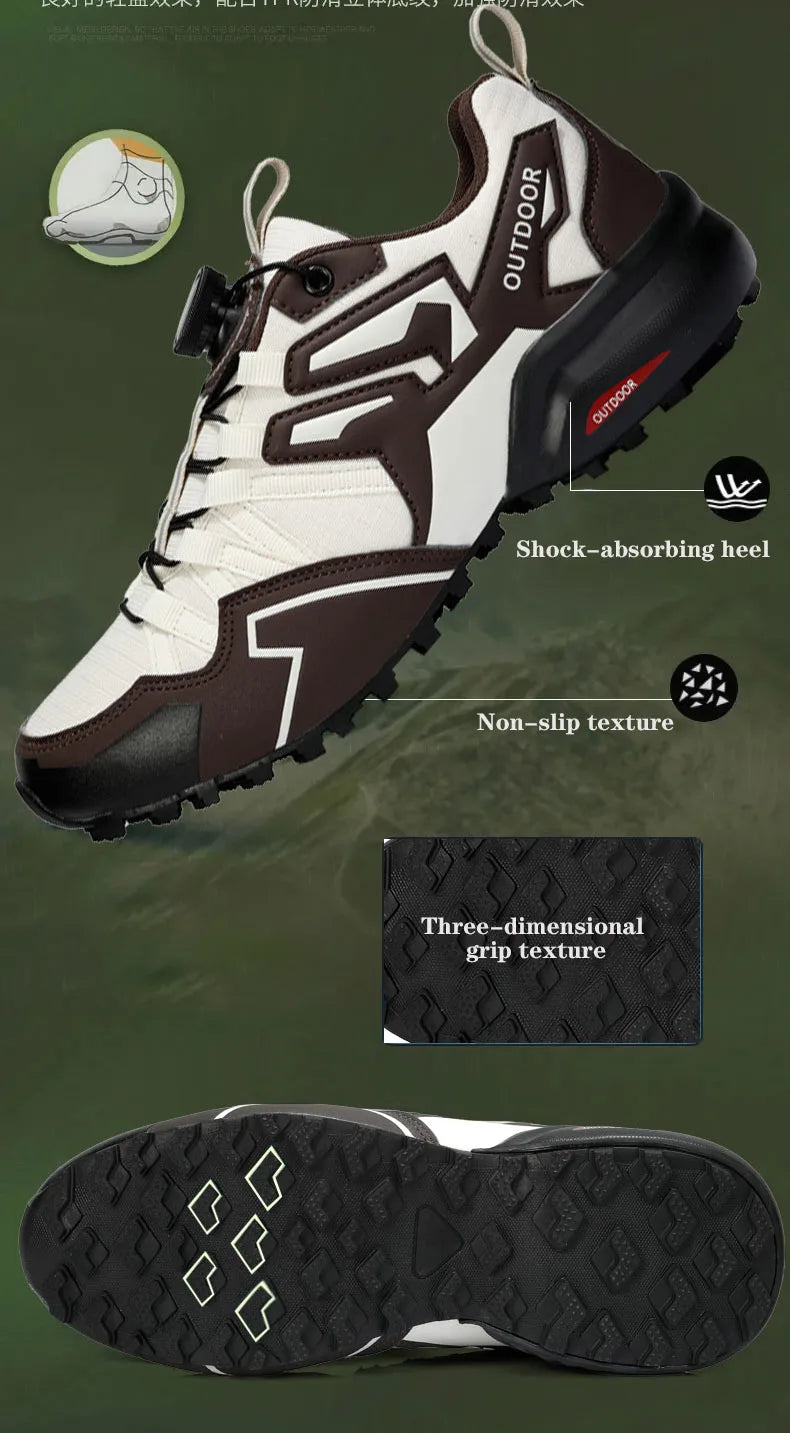 Men's Casual Sports Shoes Size 40-47 Rotating Lace-Up Men's Shoes Outdoor Non-Slip Breathable Comfortable Men's Sports Shoes