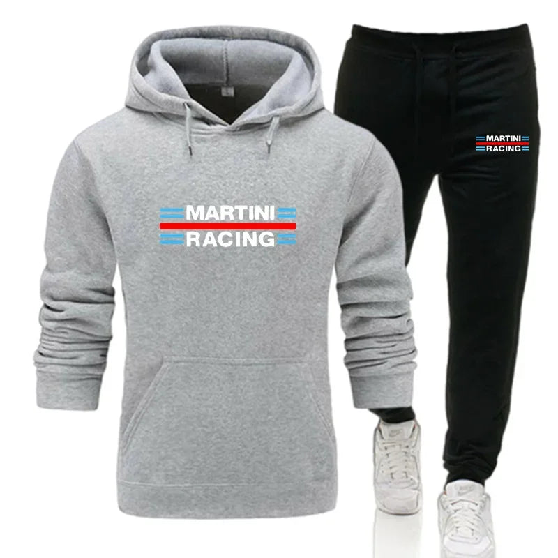 2025 new Martini Racing Hoodie Suit Men's Fashion Hoodie Brand Pants Casual Jogging Suit Sports Wear Sweatshirt Autumn Winter