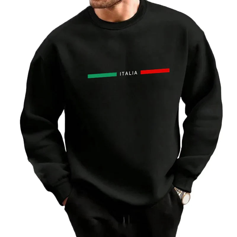 Autumn Mens Tracksuit Italy O Neck Sweatshirt Sweatpants Casual Sports Single Piece Tops Pants Man Clothing Hip Hop Streetwear