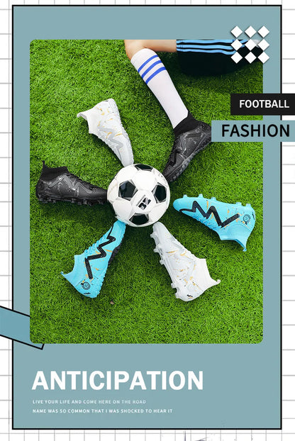 2025 Socks Style Kid Adult Sport Soccer Shoes Training Boys Football Boots Size 33-46 Sneakers AG Youth Soccer Shoes