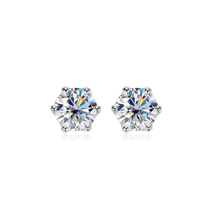 100% 925 Sterling Silver 0.2-2 Carat D Color Moissanite Diamond Stud Earrings For Women Sparkling Wedding Fine Jewelry