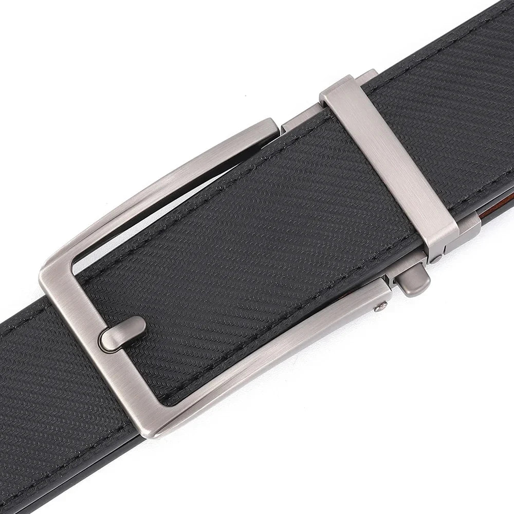 Unisex Click Belts for Men Luxury Brand Designer Fashion Automatic Buckle Genuine Leather Men's Belt Male Jeans Waist Strap Blue
