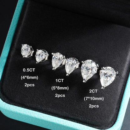 GRA Certified 0.5/1/2CT D Color Pear Cut Moissanite Earrings For Women 925 Silver Plated 18k Party Wedding Earring Ear Stud