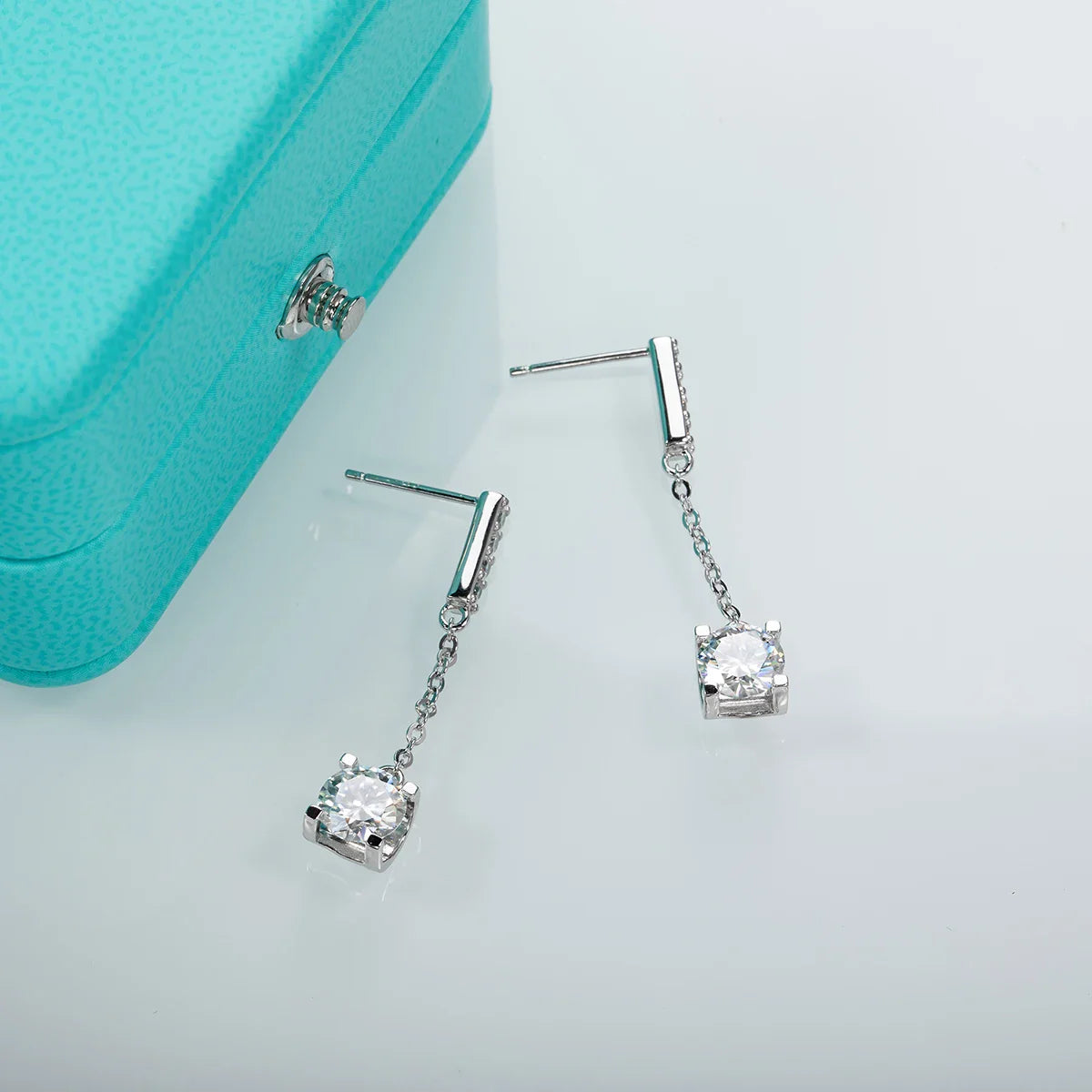 1 Carat D Color Moissanite Diamond Classic Earrings 18K White Gold Plated Charm Earrings For Women Jewelry Wholesale