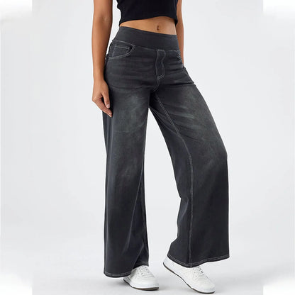 Fashion Baggy Jeans For Women Bleached Vintage High Waist Pants