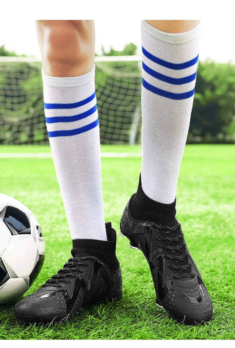 2025 Socks Style Kid Adult Sport Soccer Shoes Training Boys Football Boots Size 33-46 Sneakers AG Youth Soccer Shoes