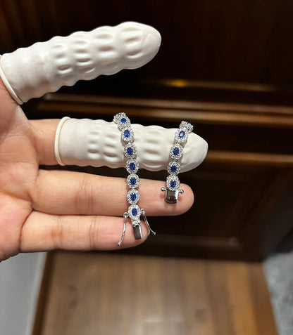 Real 18k White Gold Red Blue Green Moissanite Bracelet for Women Platinum Pt950 Single Row Diamond Simple and Versatile Gift