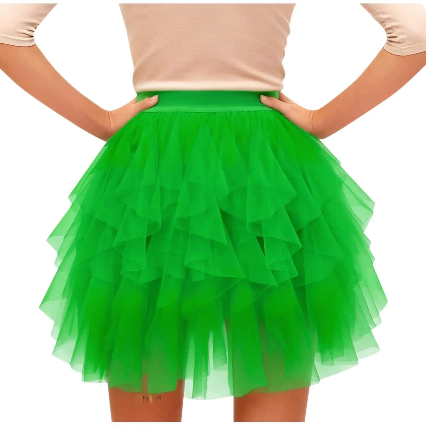 Women's Tulle Tutu Skirt Fashion Solid Color High Waist Mesh Skirt A-line Puff Skirt Cute Cake Skirt Cute Ballet Ball Half Skirt