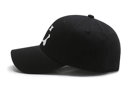 Women's Smiley Face Embroidery Baseball Caps Kpop Black Cotton Adjustable