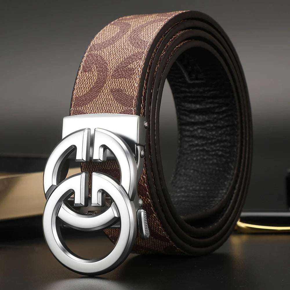 2025 New business Male Famous Style Metal Automatic Buckle Luxury Brand Women Belt Genuine Leather Belts for Men Strap jeans