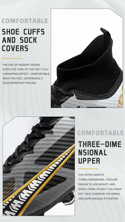 Men Soccer Shoes Kids Football Boots Women Professional Soccer Cleats Antiskid Chaussure Football TF/FG Outdoor Football Shoes