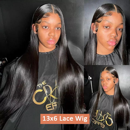 42 44 Inch Lace Front Human Hair Wigs 13x4 13x6 Transparent Lace Bone Straight Wig Brazilian 250 Density Frontal Wigs For Women