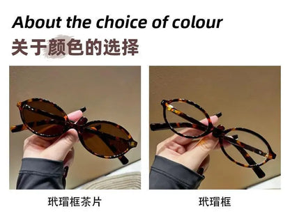 New Frame Oval Shape Sunglasses Classic Men's Vintage Sun Glasses Women Outdoor Leisure Eyewear UV400 Glasses Shades