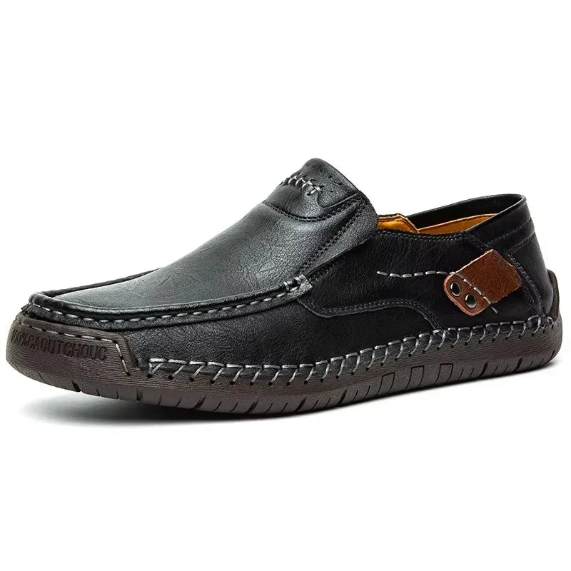 New Fashion Men Casual Shoes Handmade Leather Loafers Comfortable Men's Shoes Quality Split Leather Flat Driving Shoes Size 48