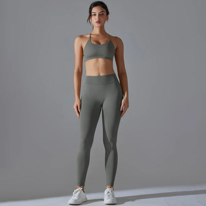 Ribbed Set Woman 2 Piece Seamless Yoga Set Gym Wear Push Up Sports Bra Leggings For Women Workout Outfit Sportswear Tracksuit