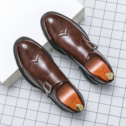 Fashion Formal Wedding Shoes Men Trend Casual Business Leather Shoes For Men High Quality Social Brogues Leather Shoes Male