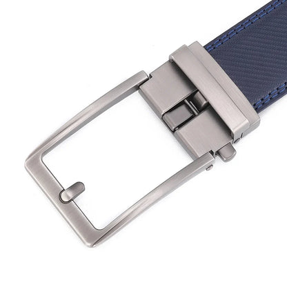 Unisex Click Belts for Men Luxury Brand Designer Fashion Automatic Buckle Genuine Leather Men's Belt Male Jeans Waist Strap Blue
