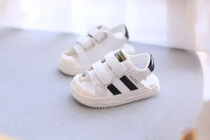 PU Leather Summer Sandals For Children 2024 Trend Fashion Boys Girls Beach Shoes Anti-slippery Soft-soled Toddler Shoes Footwear