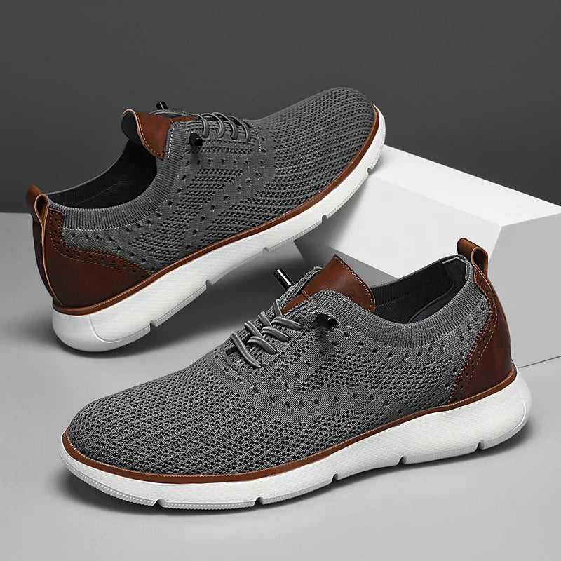Large Size Comfortable Men's Shoes Light Fashion Casual Sports Shoes Breathable Flying Mesh Top Loafers