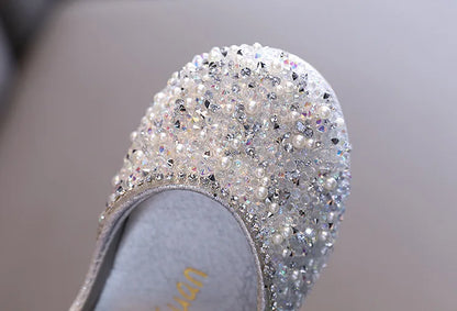 2026 Girls Princess Shoes Spring Children Bow Shoes Leather Shoe Kids Dance Shining Toddler Rhinestone Birthday Party Shoes