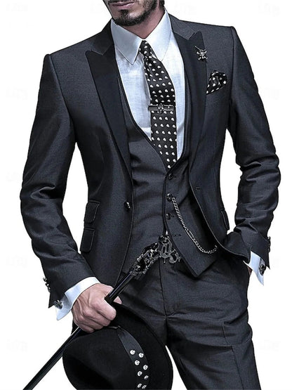 Elegant Men's suit pants vest three piece set Casual Western-style Men Suit Three-piece Set Business Attire For Men  Fashionable