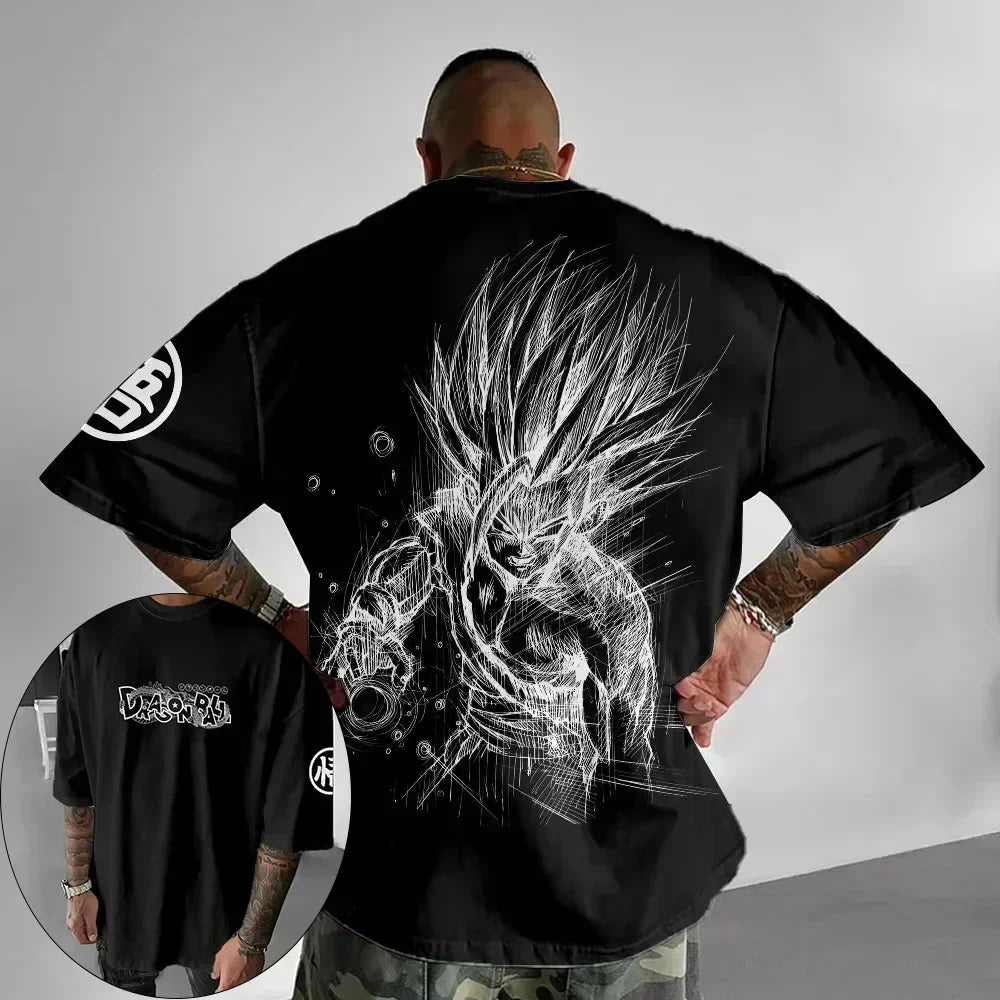 Anime Printed Men's T-Shirt Majin Buu Boys Children Harajuku Short Sleeve Kids Goku T-shirt Summer Clothing