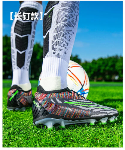 Men Training Football Boots Non-Slip Soccer Shoes Outdoor Cleats Futsal Breathable Sneakers Unisex Comfortable FG/TF Ultralight