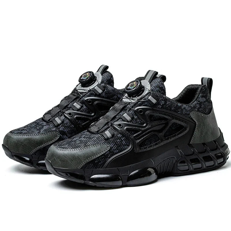 Steel Toe Protection Safety Shoes Men Rotating Button Work Safety Shoes for Men Anti-smash Anti Puncture Work Shoes Sneakers