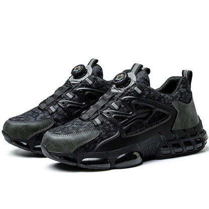 Steel Toe Protection Safety Shoes Men Rotating Button Work Safety Shoes for Men Anti-smash Anti Puncture Work Shoes Sneakers