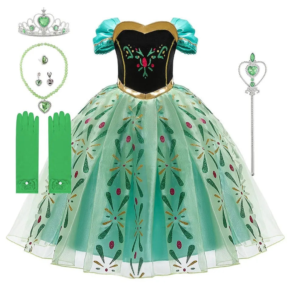 2025 Belle Costume for Girl Carnival Party Princess Dress Children Deluxe Beauty Ball Gown Kids Anna Belle Cosplay Elegant Dress