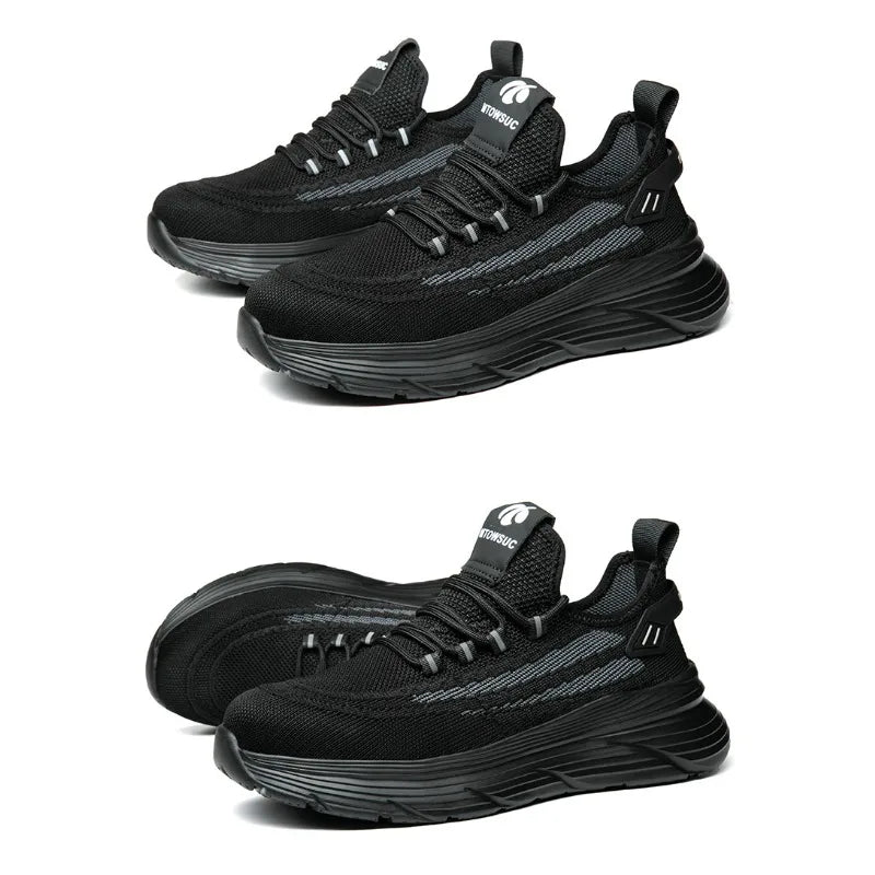 Men's Summer Labor Protection Shoes Insulated Anti-Smashing Anti-Piercing Steel Toe Caps Safety Comfortable Work Footwear