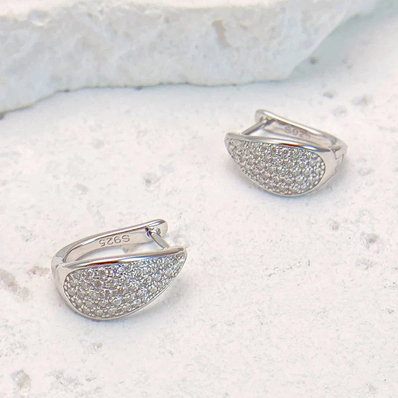 Full D Color Moissanite Earrings 925 Sterling Silver for Women Lab Diamond Plated White Gold Earrings Wedding Jewelry