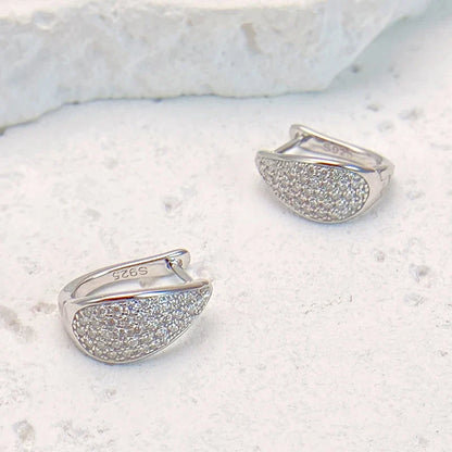 Full D Color Moissanite Earrings 925 Sterling Silver for Women Lab Diamond Plated White Gold Earrings Wedding Jewelry