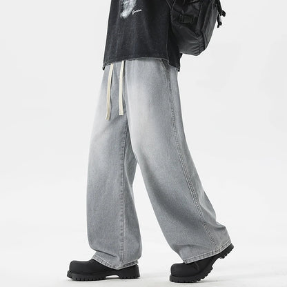 Men's Jeans American Loose Wide-leg Loose Straight Casual Trousers Street Hip-hop Baggy Jeans Black Grey Blue Streetwear Men