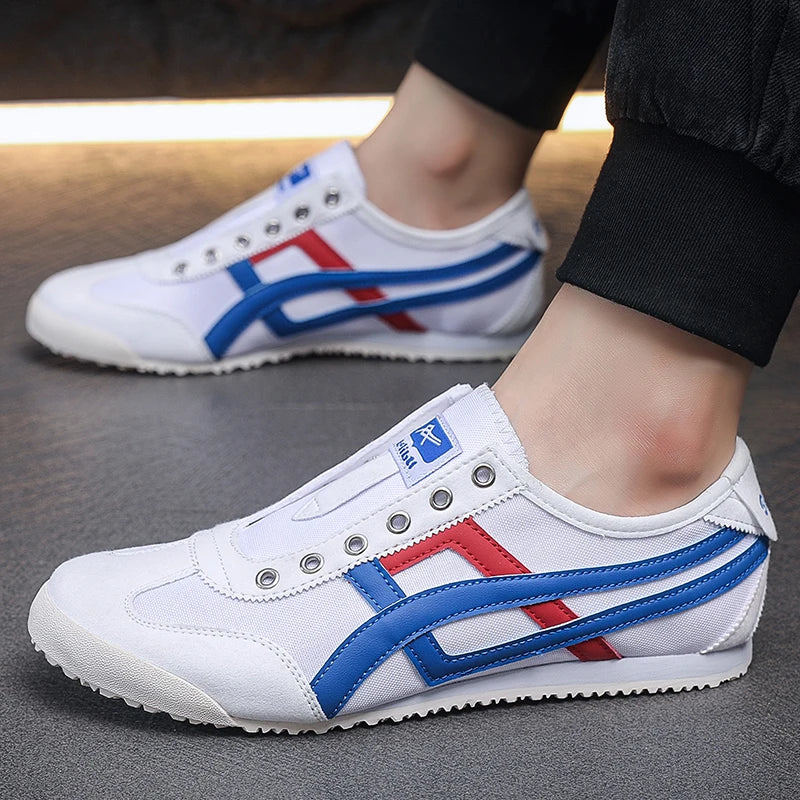 Design Canvas Mesh Shoes Men Casual Sneakers Flat Sports Shoes Walking Running Ligthweight Anti-skid Breathable