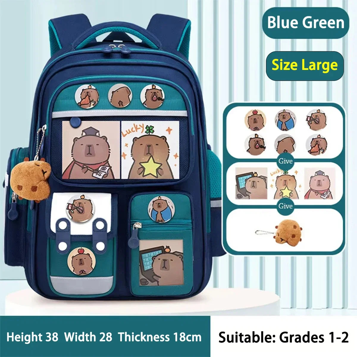 School Bag Waterproof Backpack Large Capacity Alleviate Burden Protecting Spine Widen Straps Backpack for Students Gift