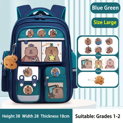 School Bag Waterproof Backpack Large Capacity Alleviate Burden Protecting Spine Widen Straps Backpack for Students Gift
