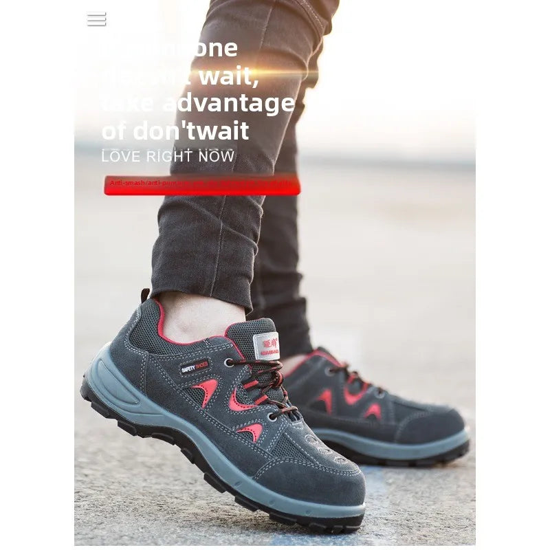 Breathable Lightweight Steel Toe Safety Shoes Labor Protection Anti Smashing & Piercing Comfortable and Secure Work Footwear