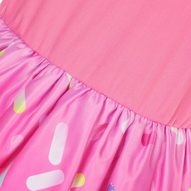 Girls Candy Fairy Lollipop Cosplay Costume Toddler Carnival Purim Rainbow Vestidos Girls Birthday Party Long Short Sleeves Dress