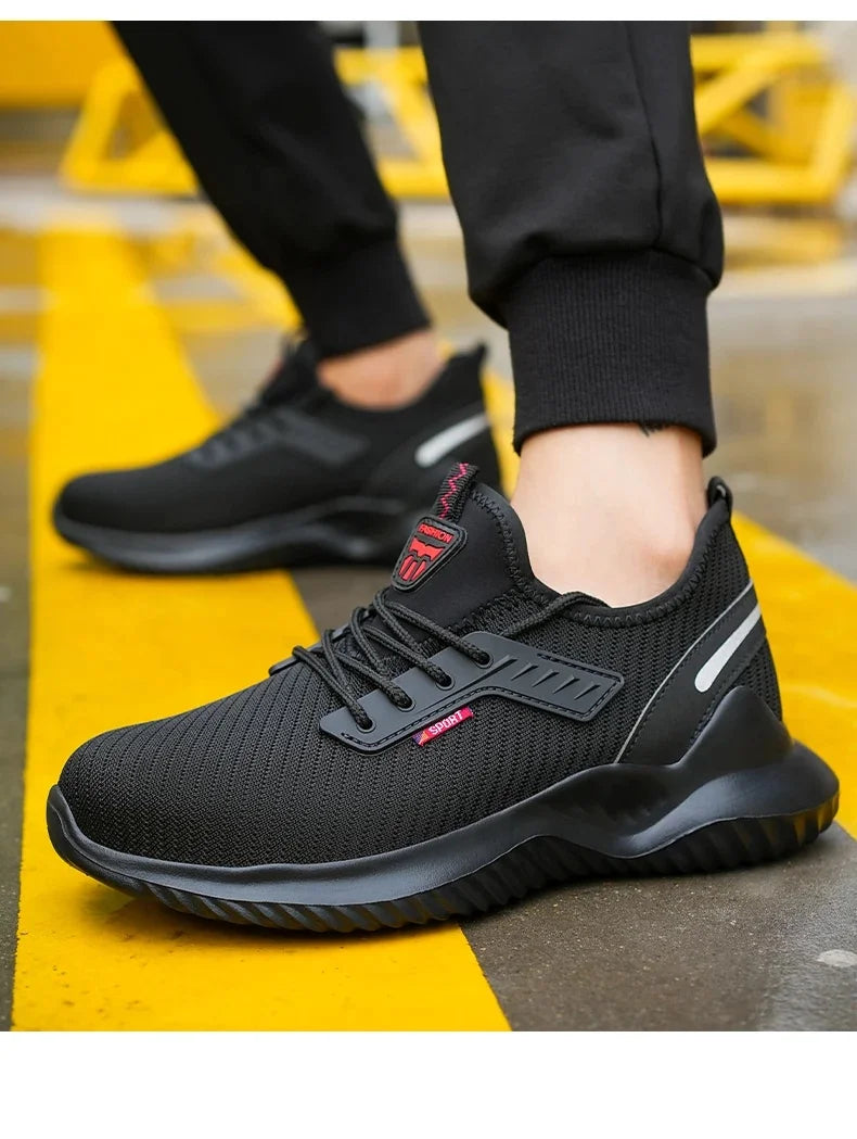 Lightweight Safety Shoes Men Steel Toe Sneakers Puncture Proof Breathable Safety Boots Man Dangerous Construction Work Foorwear