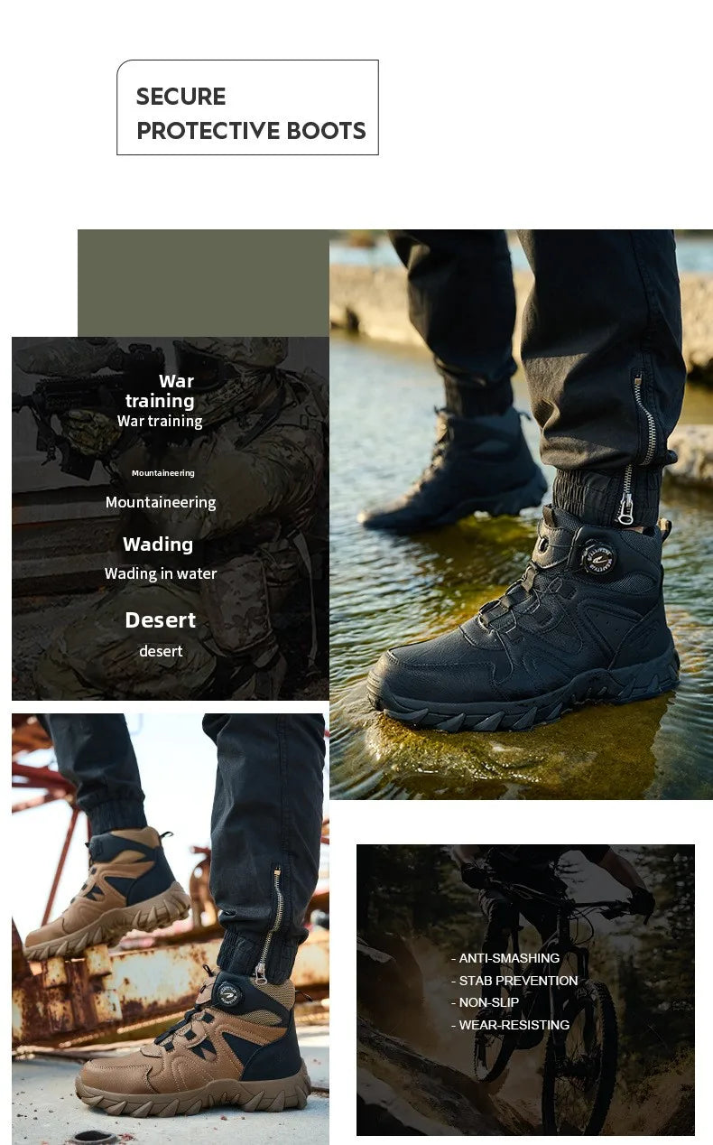 Work Safety Shoes Smash-proof and Puncture-proof Sports Safety Shoes Outdoor Mountaineering Wear-resistant Steel Boots