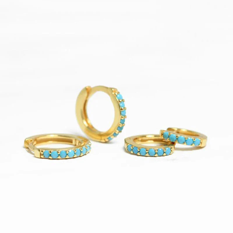 Silver 925 1 pair Women Small Hoops Earring Piercing Ear Cartilage Tragus Simple Thin Circle Anti-allergic Ear Buckle