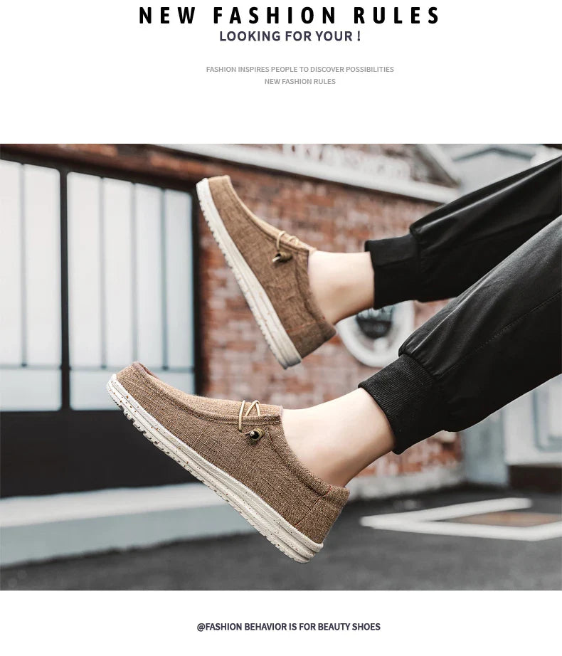 Brand Men Casual Shoes Fashion Denim Canvas Shoes Breathable Men Walking Flat Shoes Outdoor Large Size Light Men's Shoes Loafers