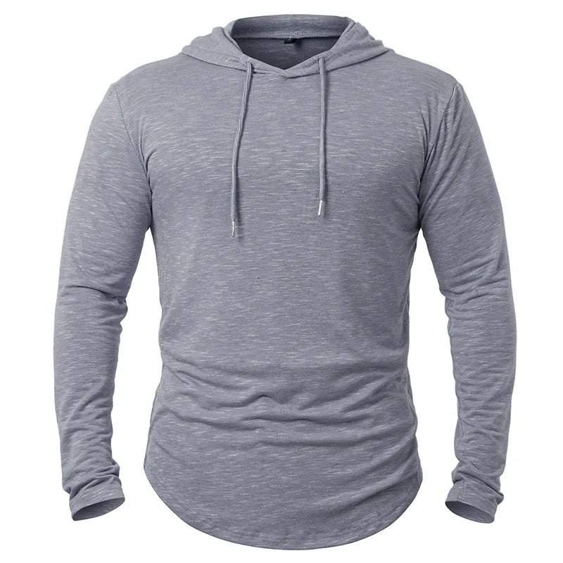 Men's Lightweight Athletic Hoodies Long Sleeve Workout Sport Hooded Shirt Casual Gym Running Jogger Shirt Pullover Sweatshirt