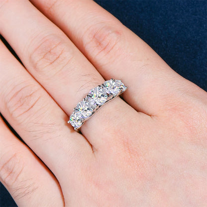 3.6ctw. D Moissanite Wedding Rings for Women 18k Gold Plated 925 Silver Promise Finger Jewelry Certified Lab Diamond Bands