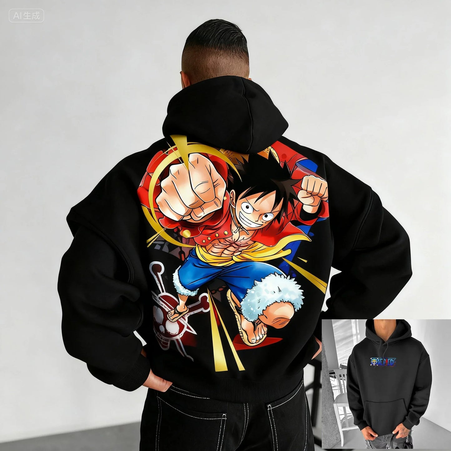 Vintage Oversized Anime One Piece Hoodie Men Women Sweatshirt Pullover Streetwear Casual Cotton Y2k Clothes Autumn Winter New