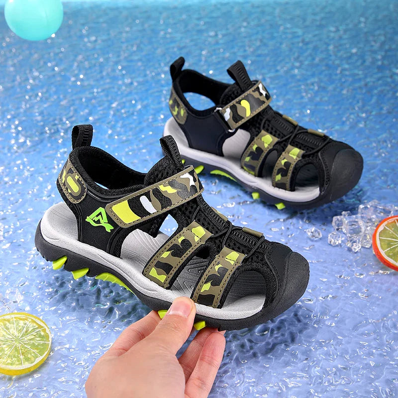 Children's Anti-Slip Summer Sandals for Boys Outdoor Anti-Collision Casual Walking Shoe Breathable Kids Beach Sandals Size 28-39