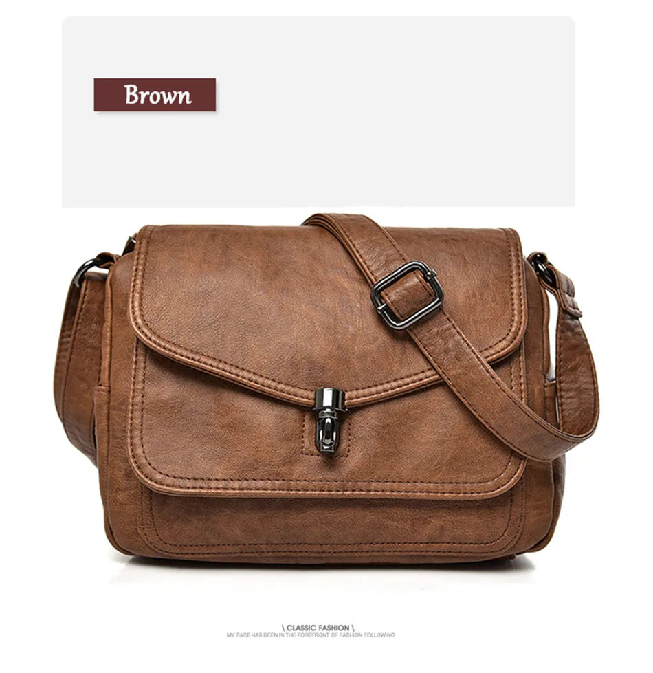 Vintage Soft Leather Femmels' Shoulder Bags Luxury Handbags Women's Packet New Designer Small Crossbody Bag 2024 Sac a Femme