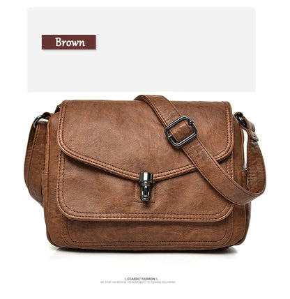 Vintage Soft Leather Femmels' Shoulder Bags Luxury Handbags Women's Packet New Designer Small Crossbody Bag 2024 Sac a Femme